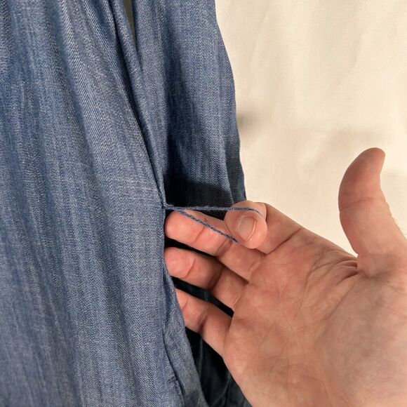 Banana Republic Knee Length Dress Women's 6 Blue Button Up Long Sleeve Collared - Picture 4 of 10